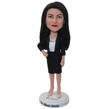 Personalized Female Manager Bobblehead BOSS, CEO, CFO